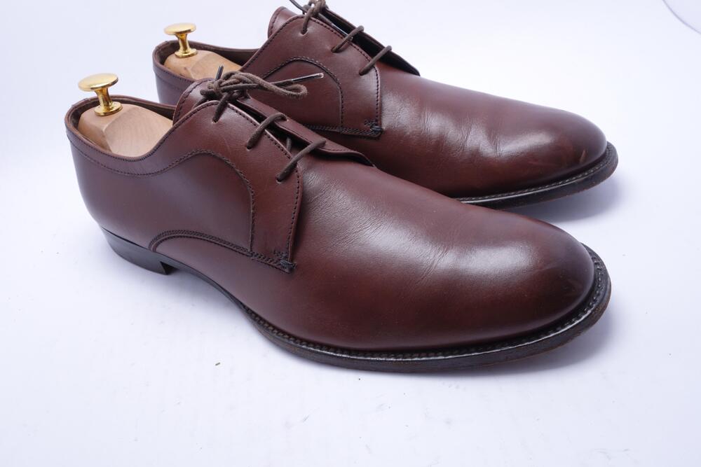 Ermenegildo Zegna Shoes Mens Size 10 Brown Leather Derby Dress Made In Italy